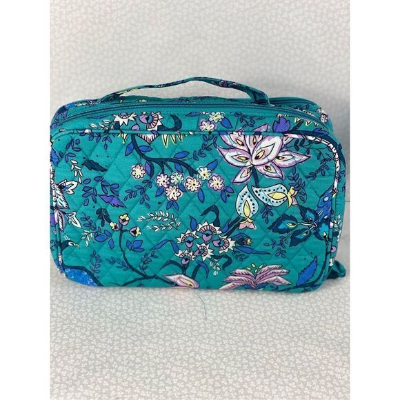 VERA BRADLEY Large Blush & Brush Makeup Case - PEACOCK GARDEN - Picture 3 of 6